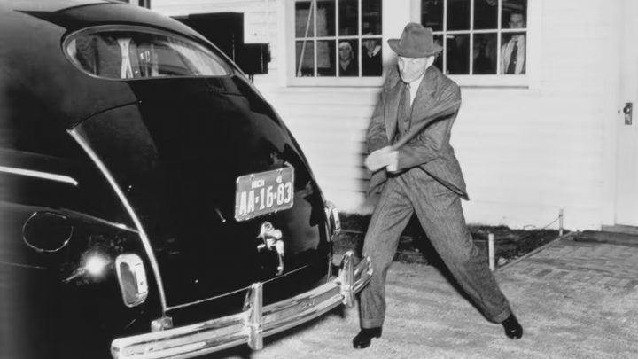 Henry Ford Hits Car With Axe - Exterior 001 - Rear Three Quarters