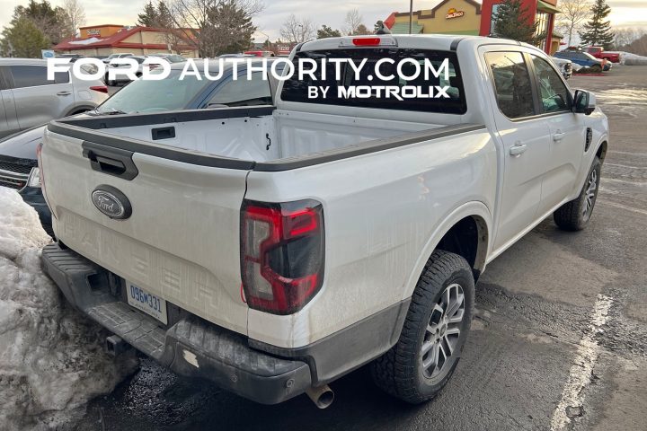 2024 Ford Ranger Lariat rear end, looking a bit dirty