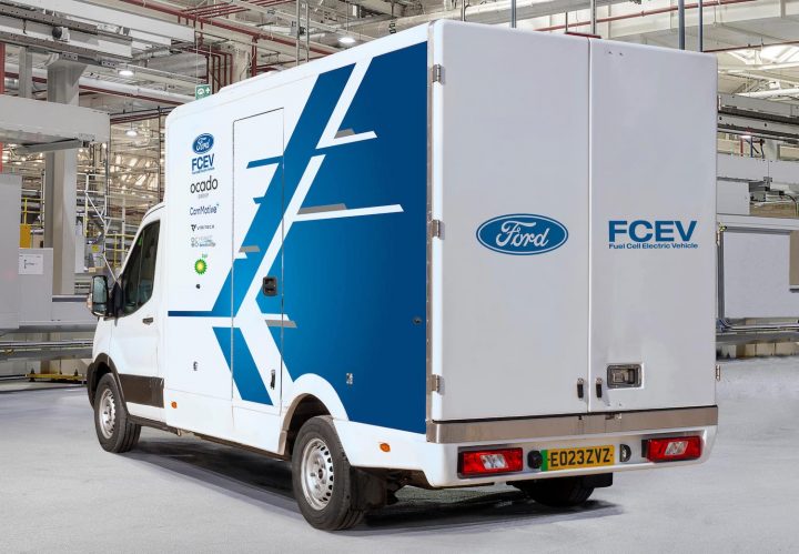 Ford E-Transit Hydrogen Fuel Cell Trial Vehicle - Exterior 002 - Rear Three Quarters
