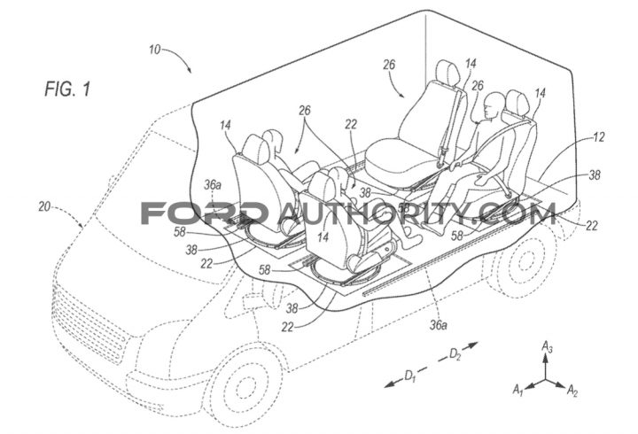 Ford Patent Movable Floor Supported Airbag