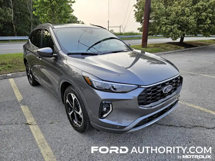 Photo showing the Ford Escape from a front three quarters view. It's cheaper to lease the Ford Mustang Mach-E than the Ford Escape in 2025.
