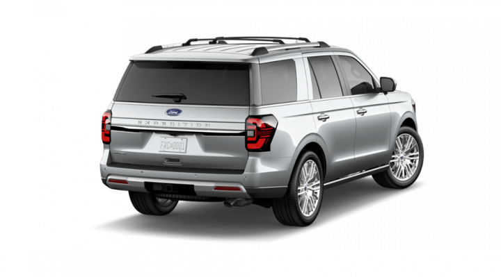 2024 Ford Expedition - Configurator - Iconic Silver Metallic JS - Limited - Excursion Package - Exterior 002 - Rear Three Quarters