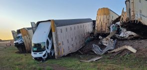 Coconino County Ariona Train Derailment Ford Transit - Exterior 001 - Front Three Quarters