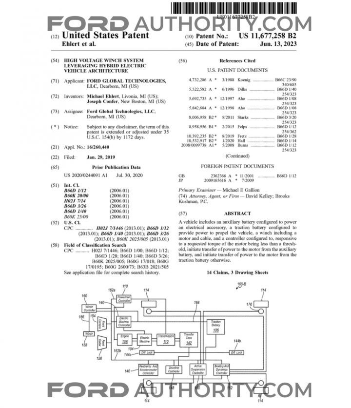 Ford Patent High-Voltage Winch System