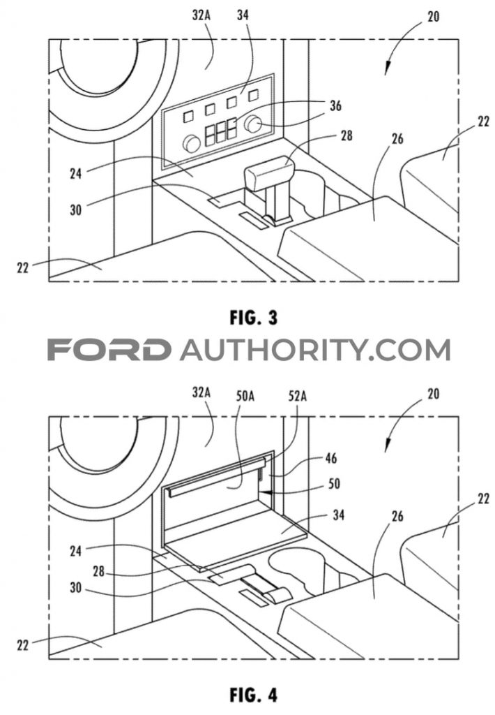 Ford Patent Pass Through Interior Storage