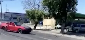 Ford Mustang Crashes Into Pole While Drifting - Exterior 002 - Front Three Quarters