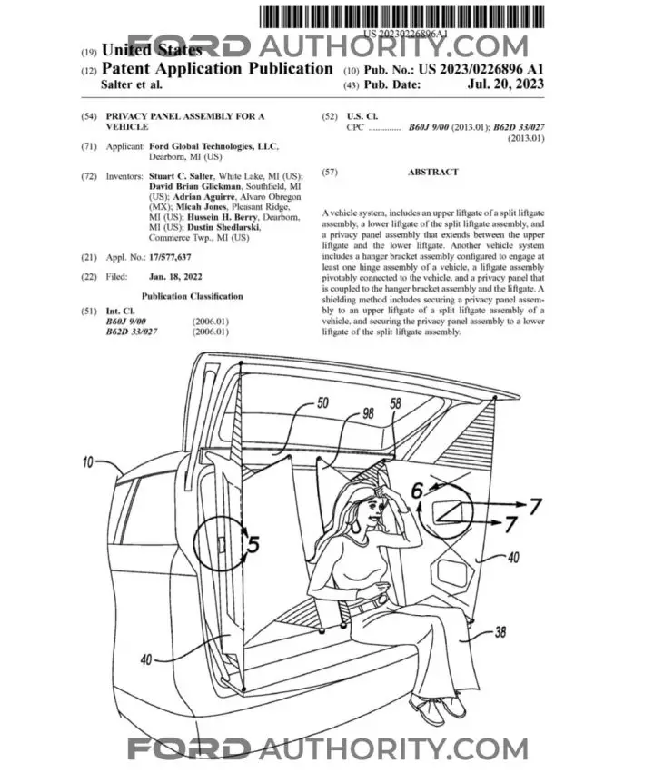 Ford Patent Liftgate-Mounted Privacy Panel