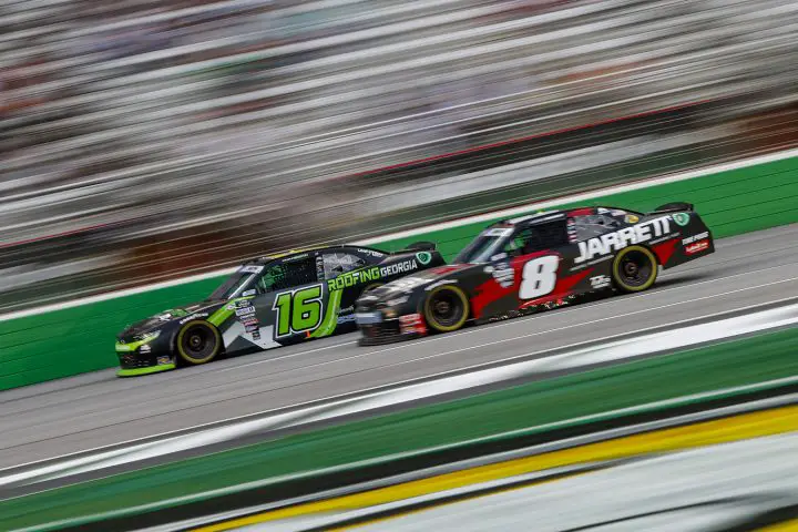 NASCAR Ford Xfinity Teams Wreck At Atlanta July 2023: Video