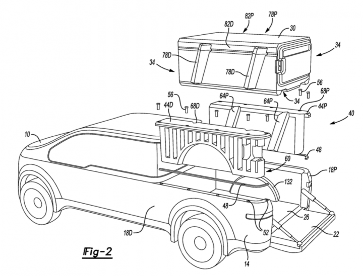 Ford Patent Cargo Bed Module Receiving System