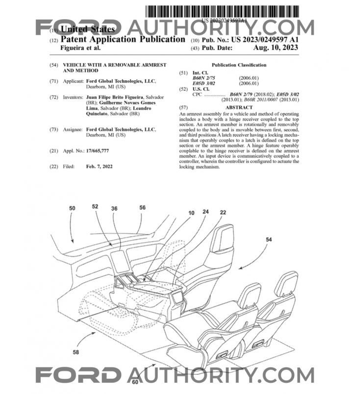 Ford Patent Removable Armrest