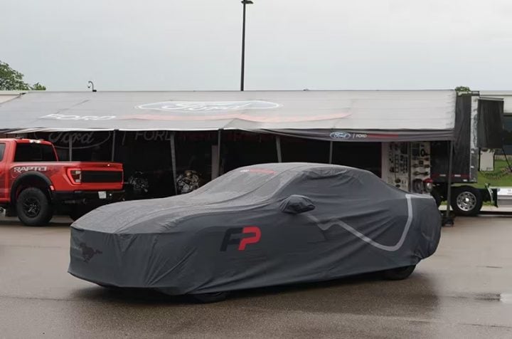 Ford Performance Debuts Car Cover For 2024 Ford Mustang   Ford Perfomrance 2024 Ford Mustang Car Cover Exterior 001 Front Three Quarters 720x476 