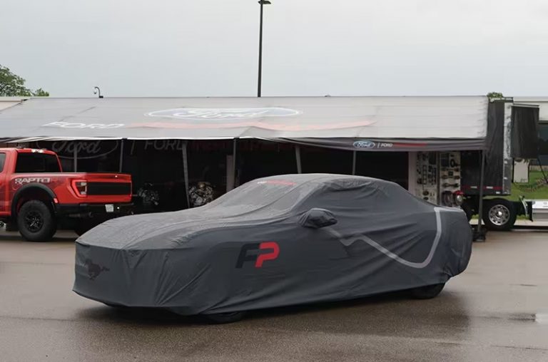 Ford Performance Debuts Car Cover For 2024 Ford Mustang   Ford Perfomrance 2024 Ford Mustang Car Cover Exterior 001 Front Three Quarters 768x508 