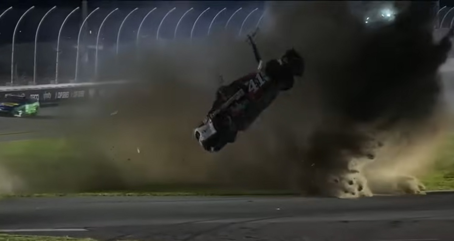 NASCAR Ford Mustang Taken To RandD After Airborne Wreck Video