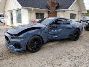 This May Be The First 2024 Ford Mustang To Appear On Copart   2024 Ford Mustang GT Wrecked Salvage Auction Exterior 001 Front Three Quarters 300x225 