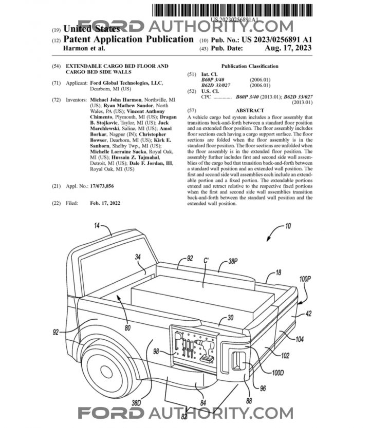 Ford Patent Extendable Bed Floor And Side Walls
