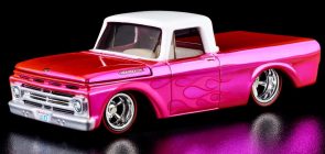 1962 Ford F-100 Pink Edition Diecast Hot Wheels Red Line Club - Exterior 001 - Front Three Quarters