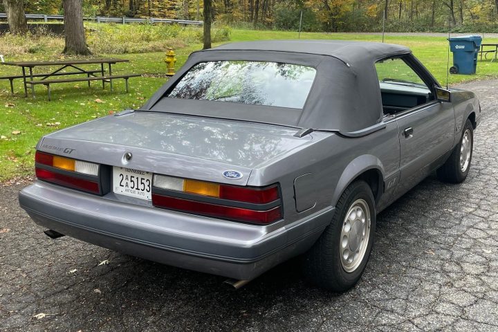 1985 Ford Mustang GT Convertible With 8K Miles - Exterior 002 - Rear Three Quarters