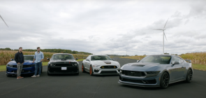2024 Ford Mustang Dark Horse vs Chevy Camaro ZL1 vs Dodge Challenger Scat Pack 392 Widebody - Exterior 001 - Front Three Quarters