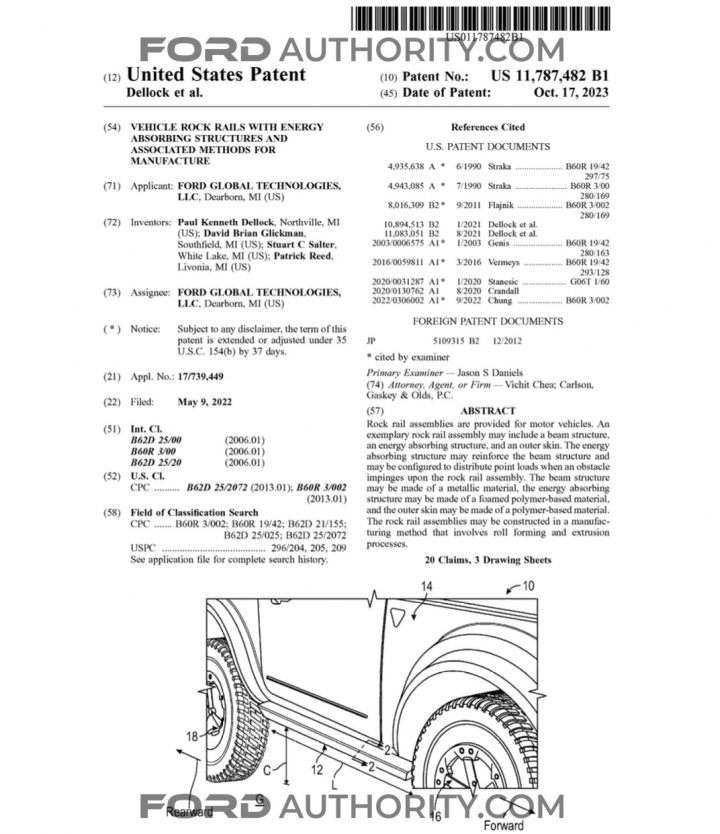 Ford Patent Energy Absorbing Rock Rails