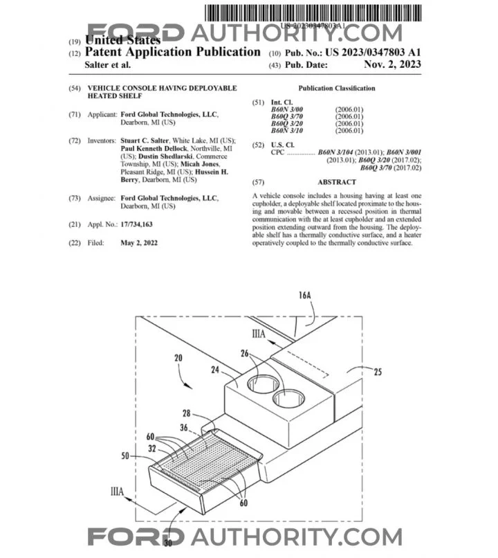Ford Patent Deployable Heated Shelf
