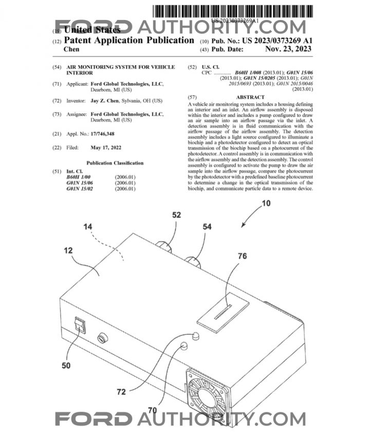 Ford Patent Interior Air Monitoring System 