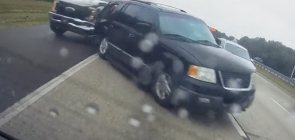 Ford Super Duty Water Truck Crashes Into Ford Expedition - Exterior 001 - Front Three Quarters