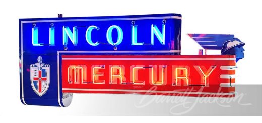 1940s Lincoln Mercury Neon Porcelain Dealership Sign