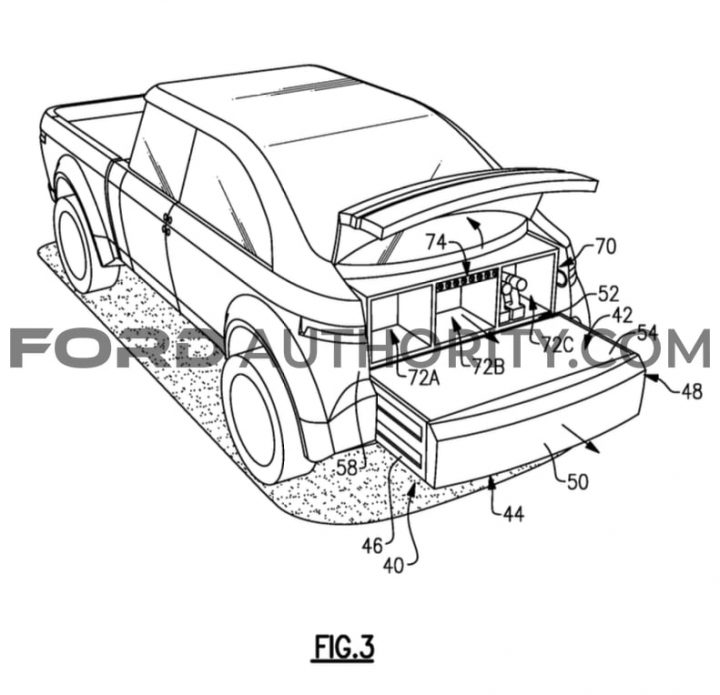 Ford Patent Frunk With Moveable Platform