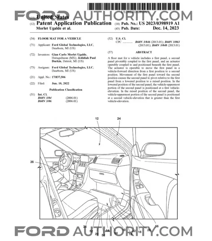 Ford Patent Multifunction Floor Mats