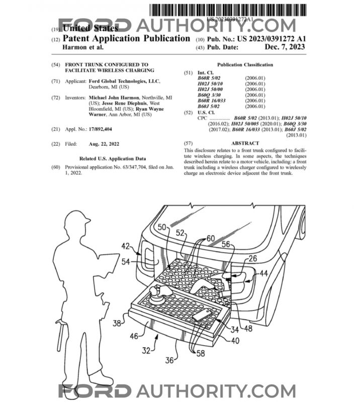 Ford Patent Wireless Frunk Charging