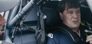 A photo of Ford CEO Jim Farley driving a Ford Mustang GT3 In Australia.
