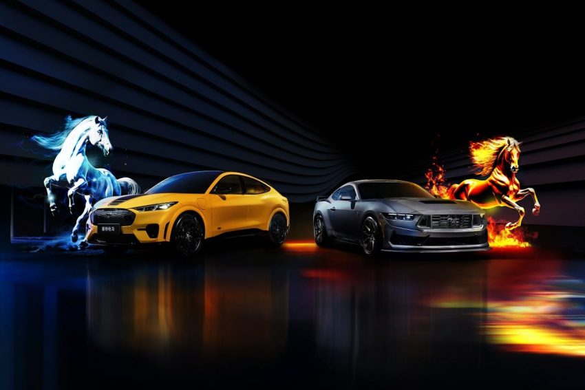 2024 Ford Mustang Dark Horse And Mustang Mach-E China Wallpaper - Exterior 001 - Front Three Quarters