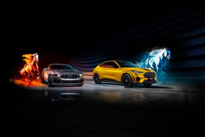 2024 Ford Mustang Dark Horse And Mustang Mach-E China Wallpaper - Exterior 002 - Front Three Quarters