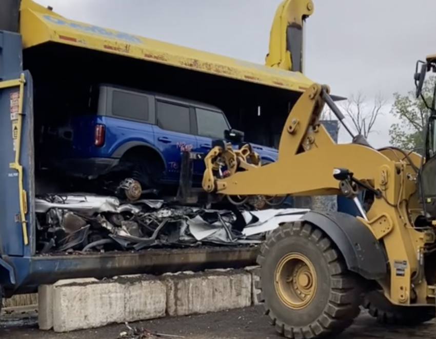 Ford Bronco Gets Crushed - Exterior 001 - Side