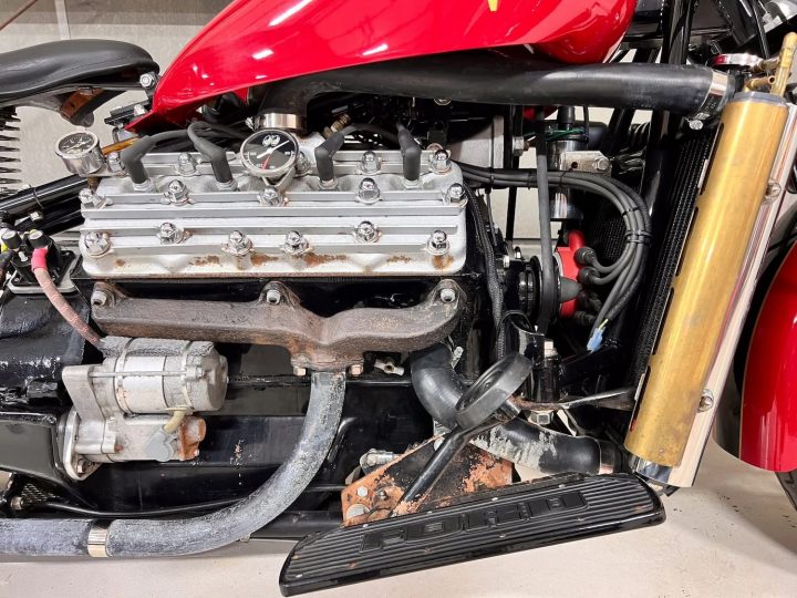 Ford Flathead V8 Powered Custom Motorcycle - Engine 002