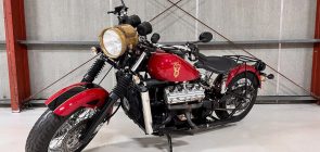 Ford Flathead V8 Powered Custom Motorcycle - Exterior 001 - Front Three Quarters