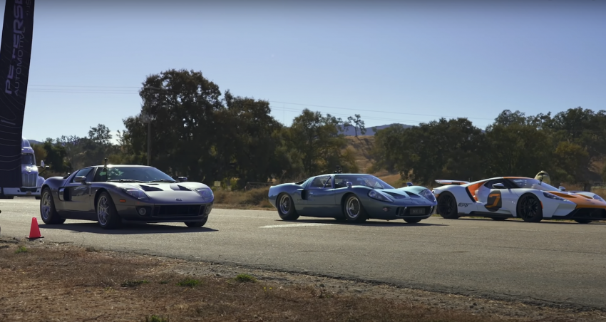 Ford GT40 Drag Race With Second- And Third-Gen Ford GT - Exterior 001 - Front Three Quarters