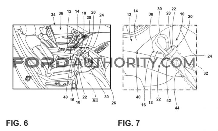 Ford Patent Integrated Umbrella Holders