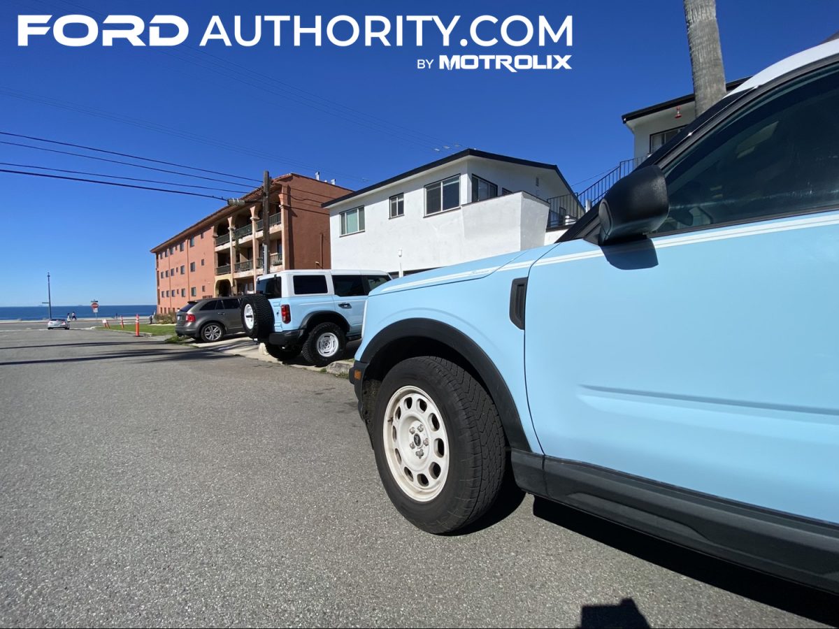 Robin's Egg Ford Bronco Heritage SUVs Hanging Out: Photos