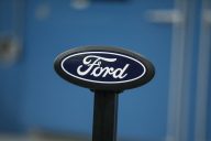 A photos showing a Ford Blue Oval logo.