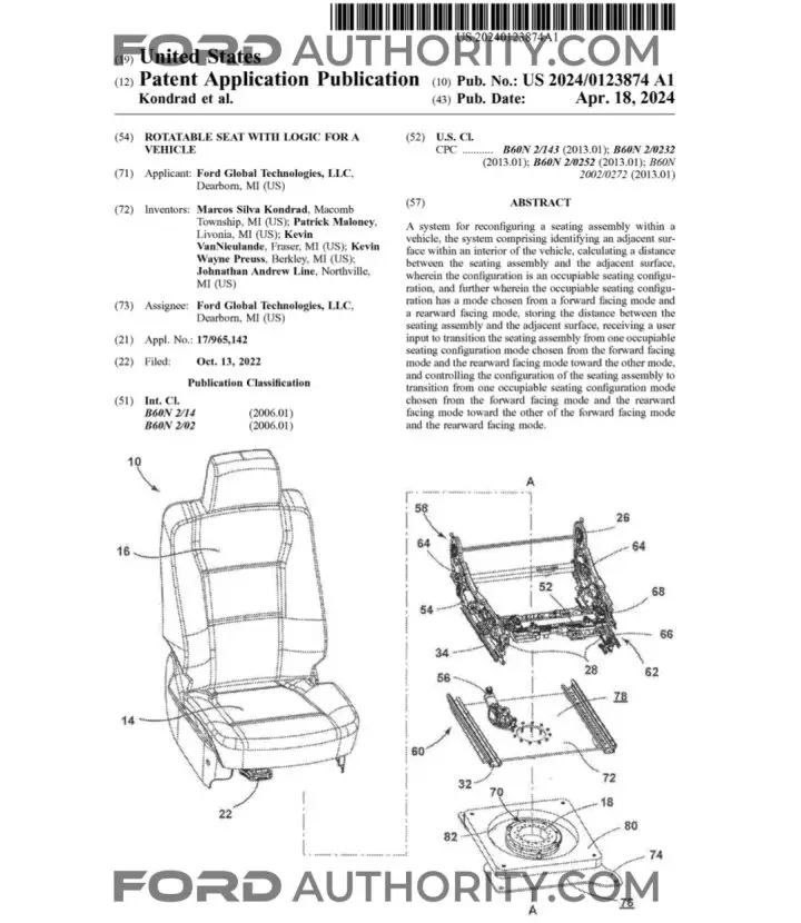 Ford Patent Rotating Seats