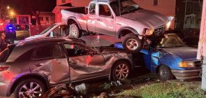 Ford Ranger Crashes Into Building And Another Ford Ranger - Exterior 001 - Front Three Quarters