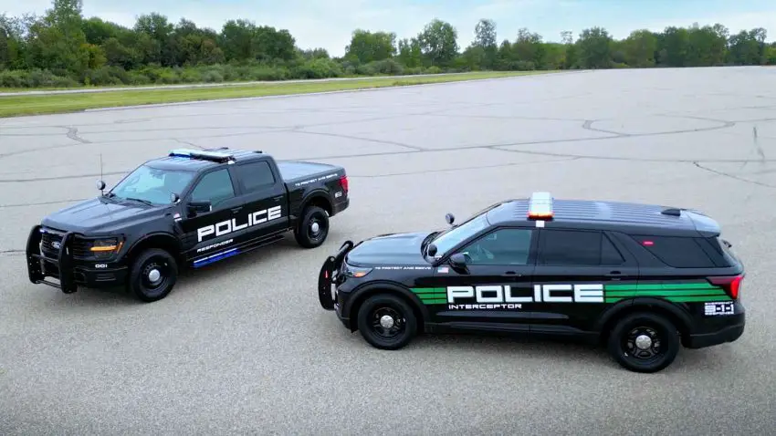 2025 Ford Police Interceptor Utility and Ford F-150 Police Interceptor - Exterior 001 - Front Three Quarters