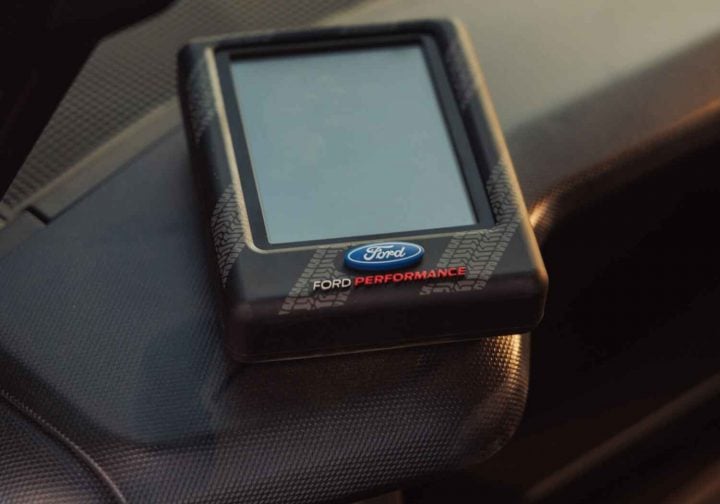 A photo showing the tuner for the 2021-2023 Ford F-150 2.7L V6 EcoBoost performance calibration.