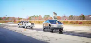 Ford F-150 vs Tesla Cybertruck Durability Test - Exterior 001 - Front Three Quarters
