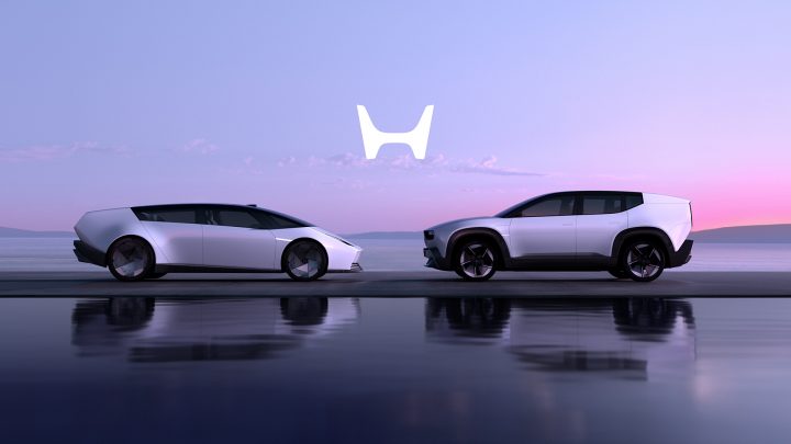A photo showing the exterior of the Honda 0 concepts from a side angle.