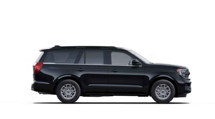 A photo showing the exterior of the 2025 Ford Expedition Active from a side view. This trim offers one package, plus an optional equipment group upgrade called Touring. 
