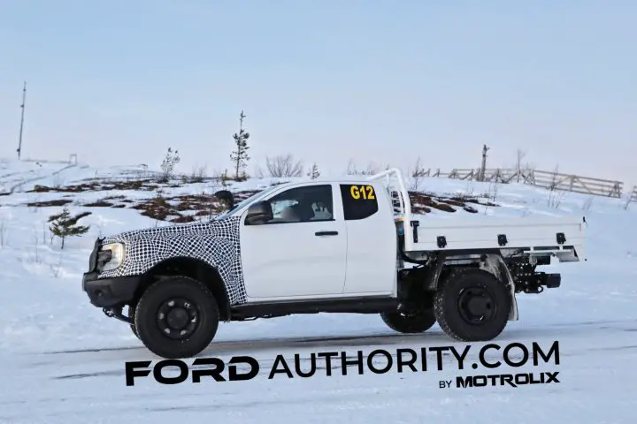 A photo showing the exterior of the 2026 Ford Ranger Super Duty Regular Cab from a side angle.