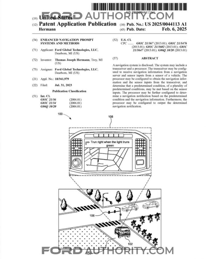 A Ford patent filing for an enhanced factory navigation system.