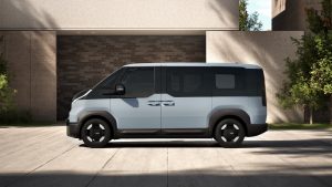 A photo showing the exterior of the Kia PV5 from a side angle.
